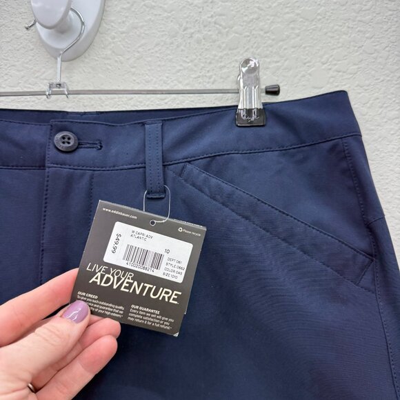 Eddie Bauer Atlantic Blue Capri Performance Stretch Quick Dry Pant Womens 10 NEW - Picture 3 of 10